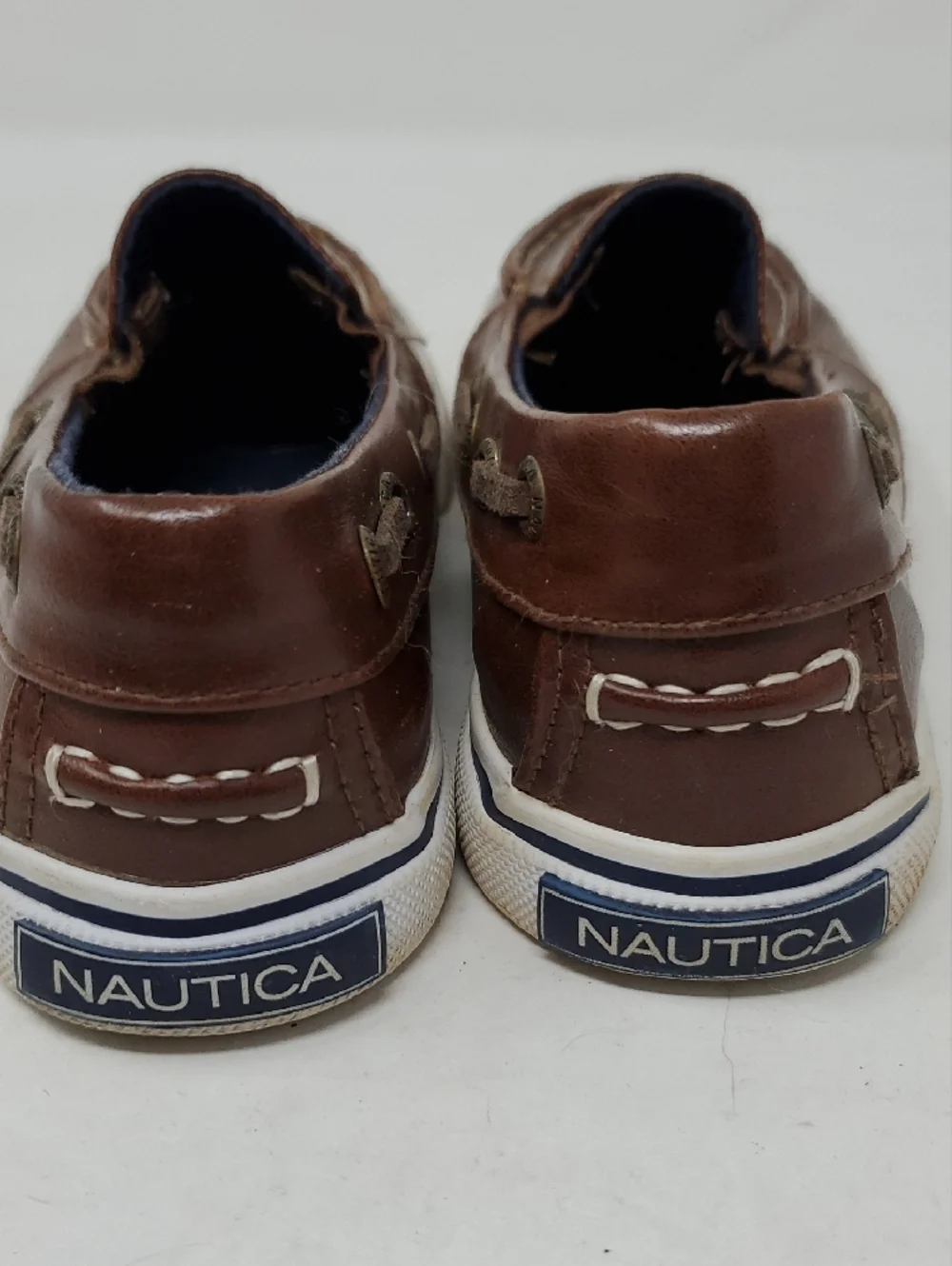 Nautica Brown Boys Leather Slip-On Dress Shoes
